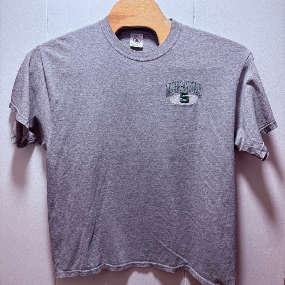 Vintage Delta Michigan State Spartans Embroidered T-Shirt Mens XL Gray MSU Tee